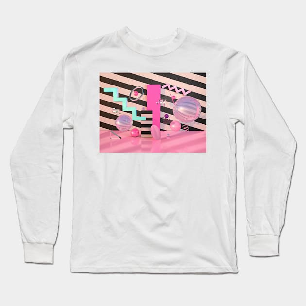 Memphis-1 Long Sleeve T-Shirt by eve__3d